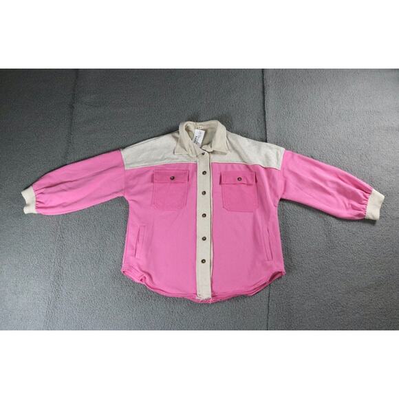 New Anthropologie  POL Jacket Womens Small Pink Color Raw Hem Long Sleeve - Picture 1 of 9